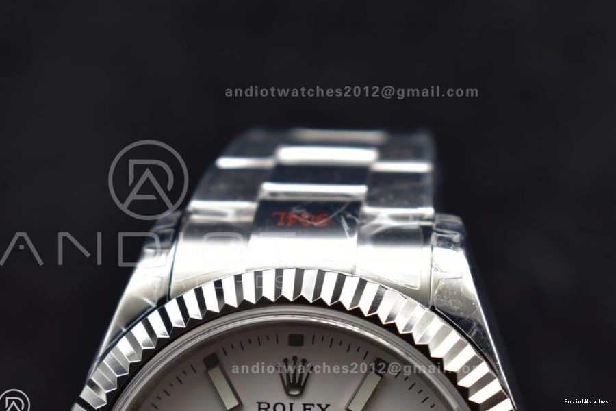 Best A23J Effortless Bracelet 1114 SS Skydweller White Edition Dial SS Oyster Noob on 0321
